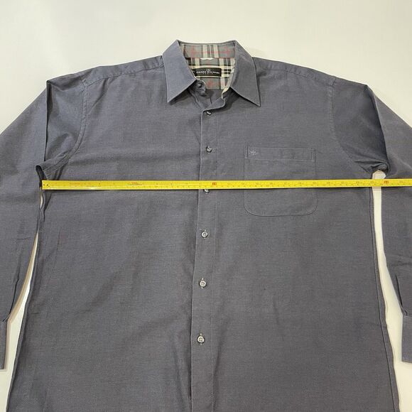 VTG Pierre Balmain Men’s Large Gray Woven Dress Shirt Monsieur Button 42 - Picture 5 of 8